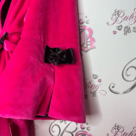 Betsey johnson robe pink black floral detail waist tie belt brand new with tags - Picture 14 of 14